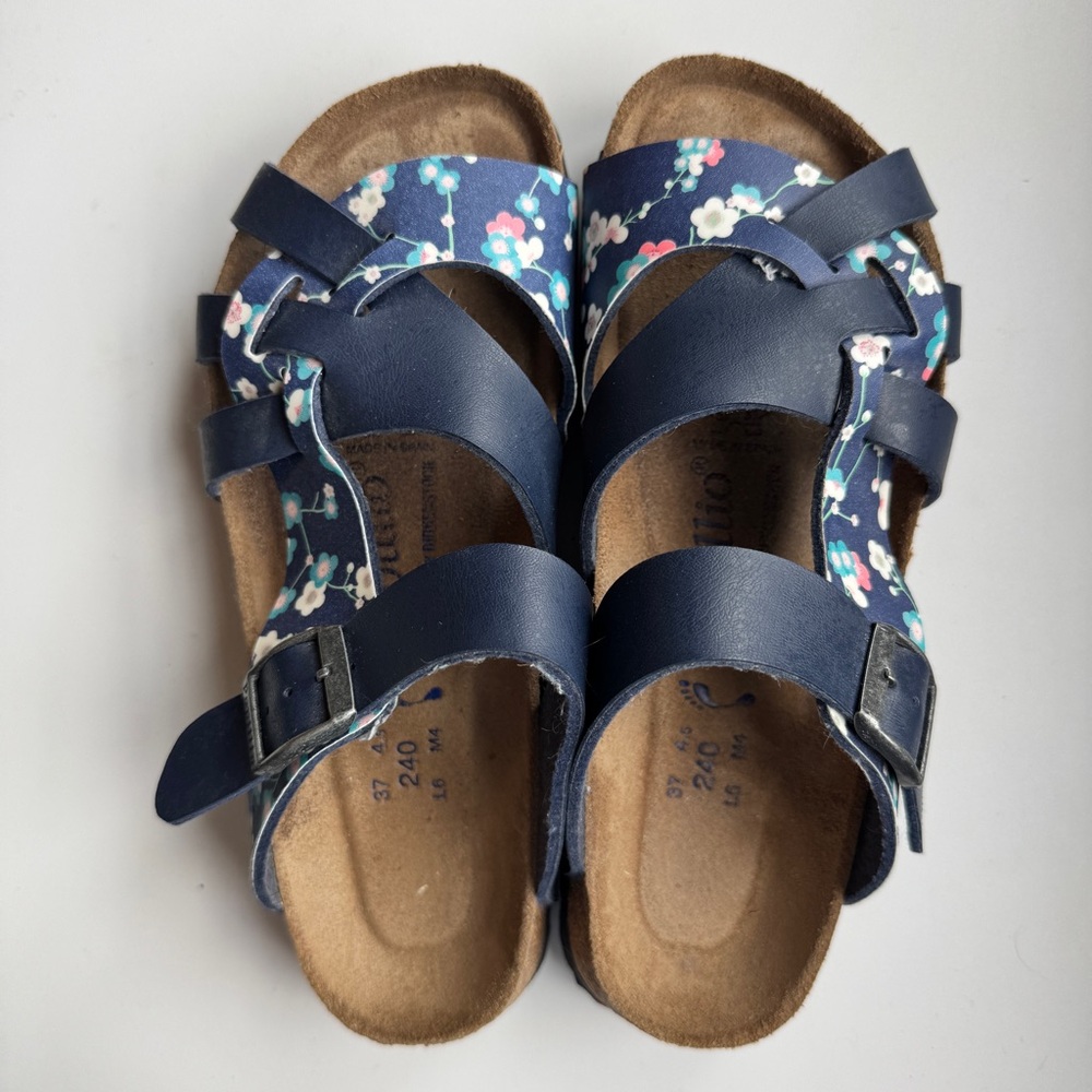Birkenstock Papillio Pisa Floral and Navy Sandal, EU 37 / US ~6.5